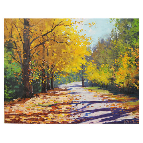 Landscape Painting Golden Autumn Mt Wilson Nsw Australia Wall Art