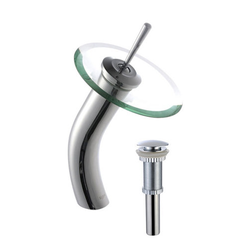 Kraus Single Hole Waterfall Faucet with Pop Up Drain & Reviews ...