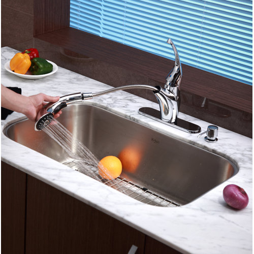 Kraus Stainless Steel 16 Gauge Undermount 30" Single Bowl Kitchen Sink