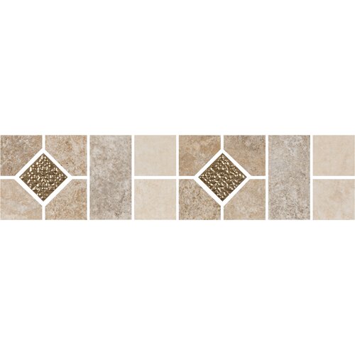 Shaw Floors Padova 12 x 3 Decorative Floor Border Tile in Multi