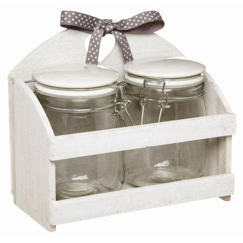 Home Made 750ml Storage Jars with Ceramic Lids and Wooden Stand