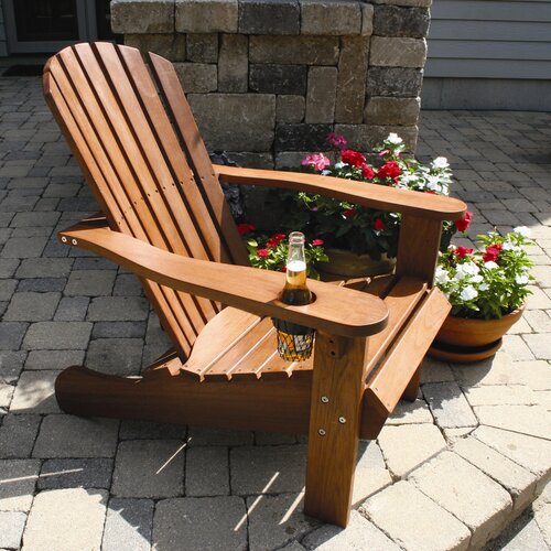 Patio Perfect King Adirondack Chair with Cup Holder