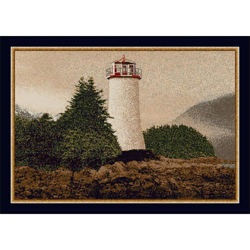 Milliken Fall Seasonal Brown/White Cape Lighthouse Area Rug