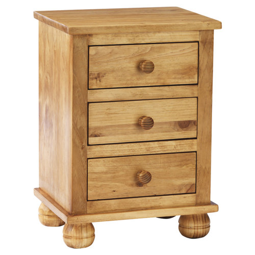 Rustic Retreat Yorkdale 3 Drawer Bedside Table & Reviews Wayfair UK