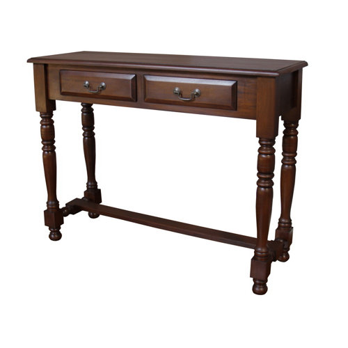 Mahogany 2 Drawer Console Table with Wooden Knob Handles Wayfair UK