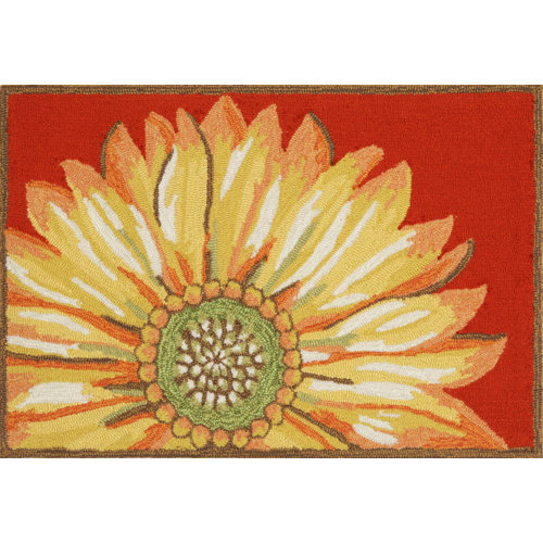 Frontporch Sunflower Red Indoor/Outdoor Area Rug Wayfair