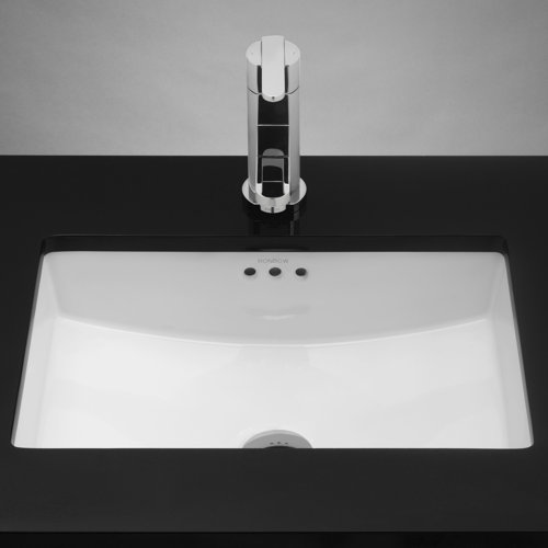 Ronbow Rectangle Ceramic Undermount Bathroom Sink with Overflow ...