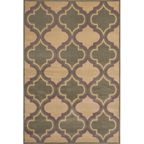Corinthian Beige/Sage Quatrefoil Area Rug Wayfair