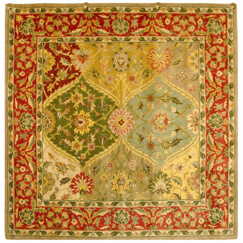 Heritage Red/Yellow Floral Area Rug Wayfair