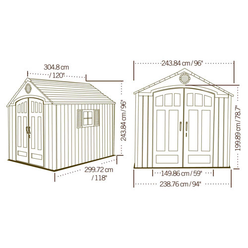 Lifetime Premium 7.5ft. W x 9.5ft. D Plastic Garden Shed