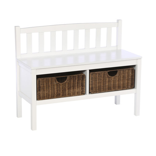 Wildon Home ® Hampton Storage Bench with Rattan Baskets