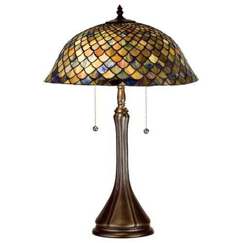 Meyda Tiffany Tiffany Fishscale 23" H Table Lamp With Bowl Shade ...