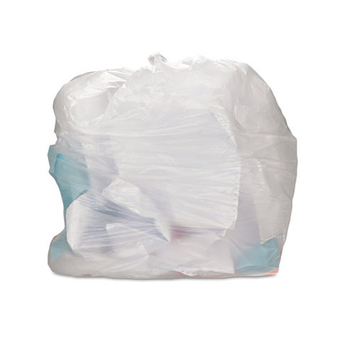 Whitehall Hi-Density Can Liners, 24 x 23, 6 mic, Clear, 20 Rolls of 50 Bags, 1000/Carton