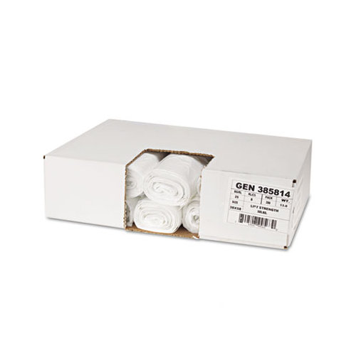 Whitehall Hi-Density Can Liners, 24 x 23, 6 mic, Clear, 20 Rolls of 50 Bags, 1000/Carton