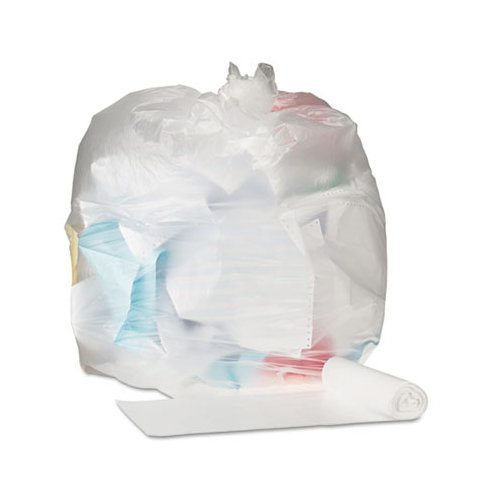 Whitehall Hi-Density Can Liners, 24 x 23, 6 mic, Clear, 20 Rolls of 50 Bags, 1000/Carton