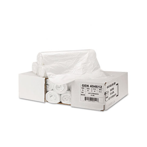 Whitehall Hi-Density Can Liners, 24 x 23, 6 mic, Clear, 20 Rolls of 50 Bags, 1000/Carton