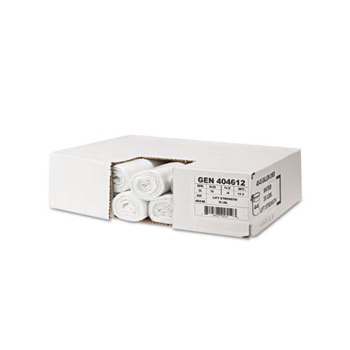 Whitehall Hi-Density Can Liners, 24 x 23, 6 mic, Clear, 20 Rolls of 50 Bags, 1000/Carton