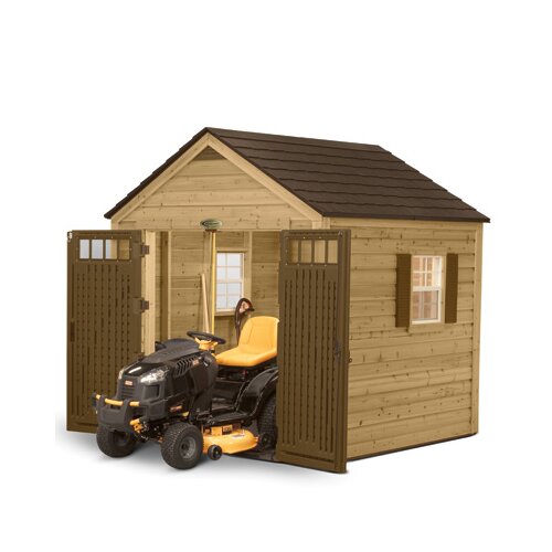 Suncast 7'10" W x 7'10" D American Wood Storage Shed