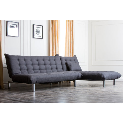 Abbyson Living Bedford Convertible Sofa Reviews Wayfair Abbyson Living Bedford Gray Linen Convertible Sleeper Sectional Sofa