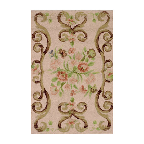 Dash and Albert Rugs Hooked Siena Light Brown Floral Area Rug & Reviews
