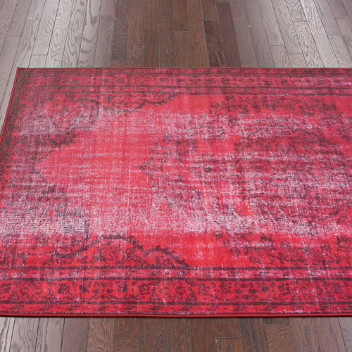 nuLOOM Remade Distressed Overdyed Red Area Rug & Reviews Wayfair