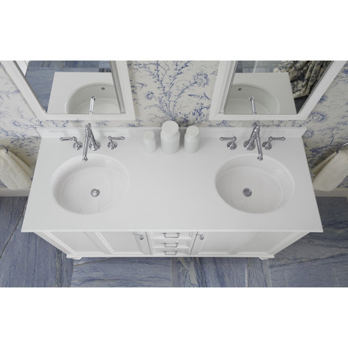 Damask 60" Vanity with Furniture Legs, 2 Doors and 3 Drawers Wayfair