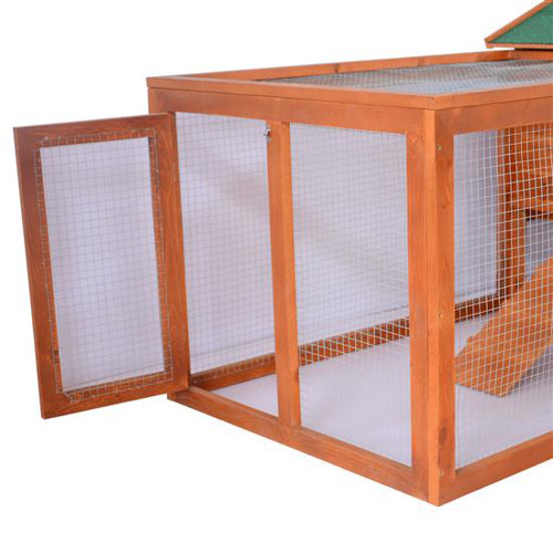 Aosom Pawhut 122" Deluxe Wooden Rabbit Hutch/Chicken Coop with Double Outdoor Runs & Reviews