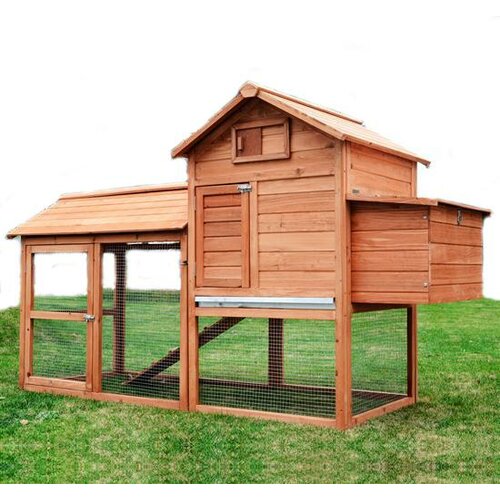 Aosom LLC Large Pawhut Chicken Coop with Hinged Roof and Nesting Box