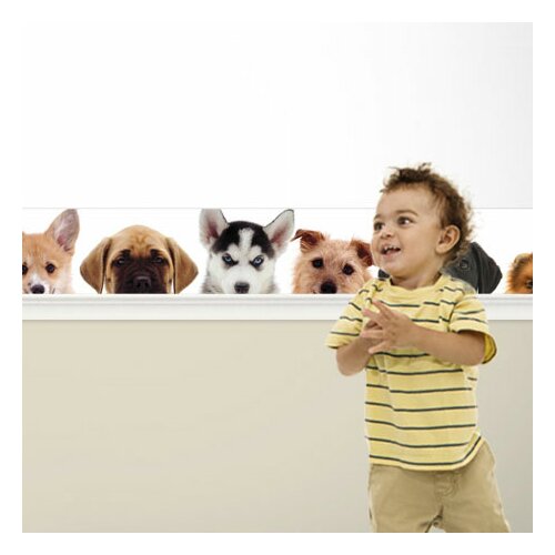 Good Dog Mural Style Art Wallpaper Border | Wayfair