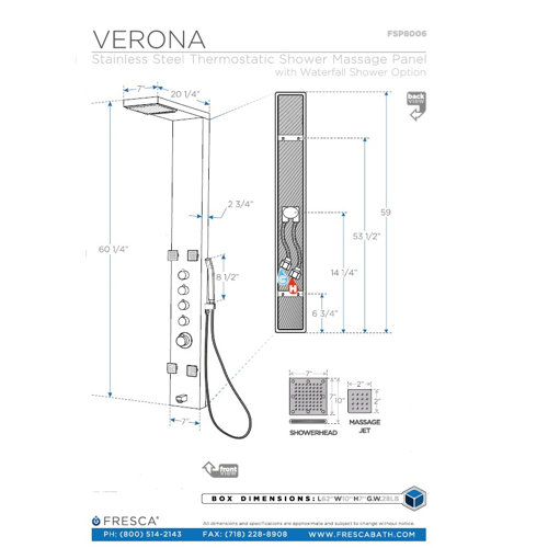 Fresca Verona Thermostatic Shower Panel & Reviews Wayfair