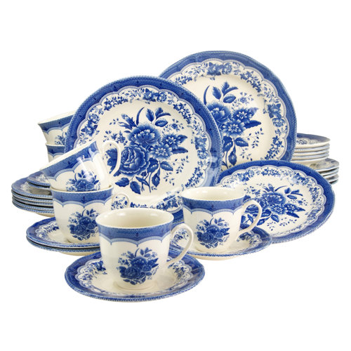 30 Piece Stoneware Victorian Combo Service Dinnerware Set Wayfair UK