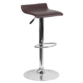 Contemporary Vinyl Adjustable Height Backless Bar Stool