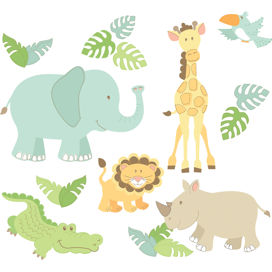 WallPops Safari Buddies Large Wall Decal Kit