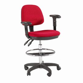 Adjustable Height Drafting Seat with Task Arms