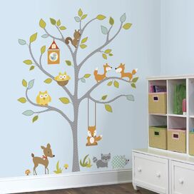 Woodland Fox and Friends Tree Peel and Stick Wall Decal