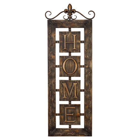 Toscana Metal Wall Home Plaque in Gold