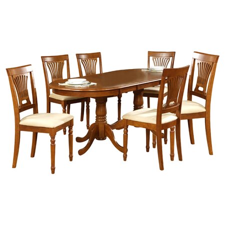 Plainville 7 Piece Dining Set in Saddle Brown