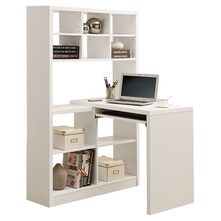 Bookcase Corner Desk in White