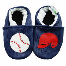 Augusta BabyBaseball and Helmet Soft Sole Leather Baby Shoes-image