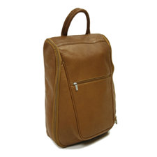 Piel LeatherTop Handle Shoe Bag in Saddle-image