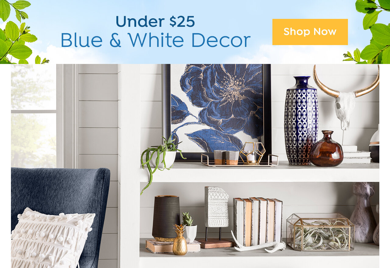 Blue & White Decor Under $25