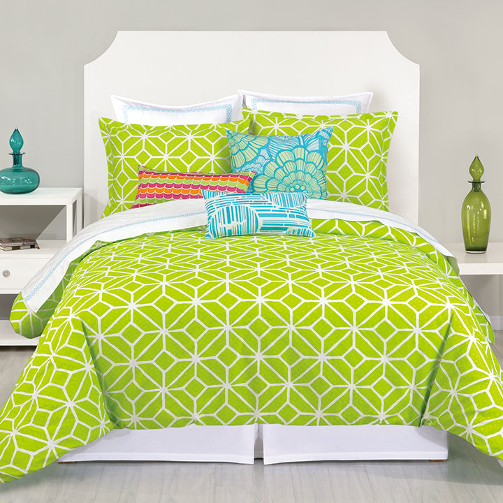 ... Bedding Mix Ensemble Trina Turk Residential Trellis Lime Comforter Set