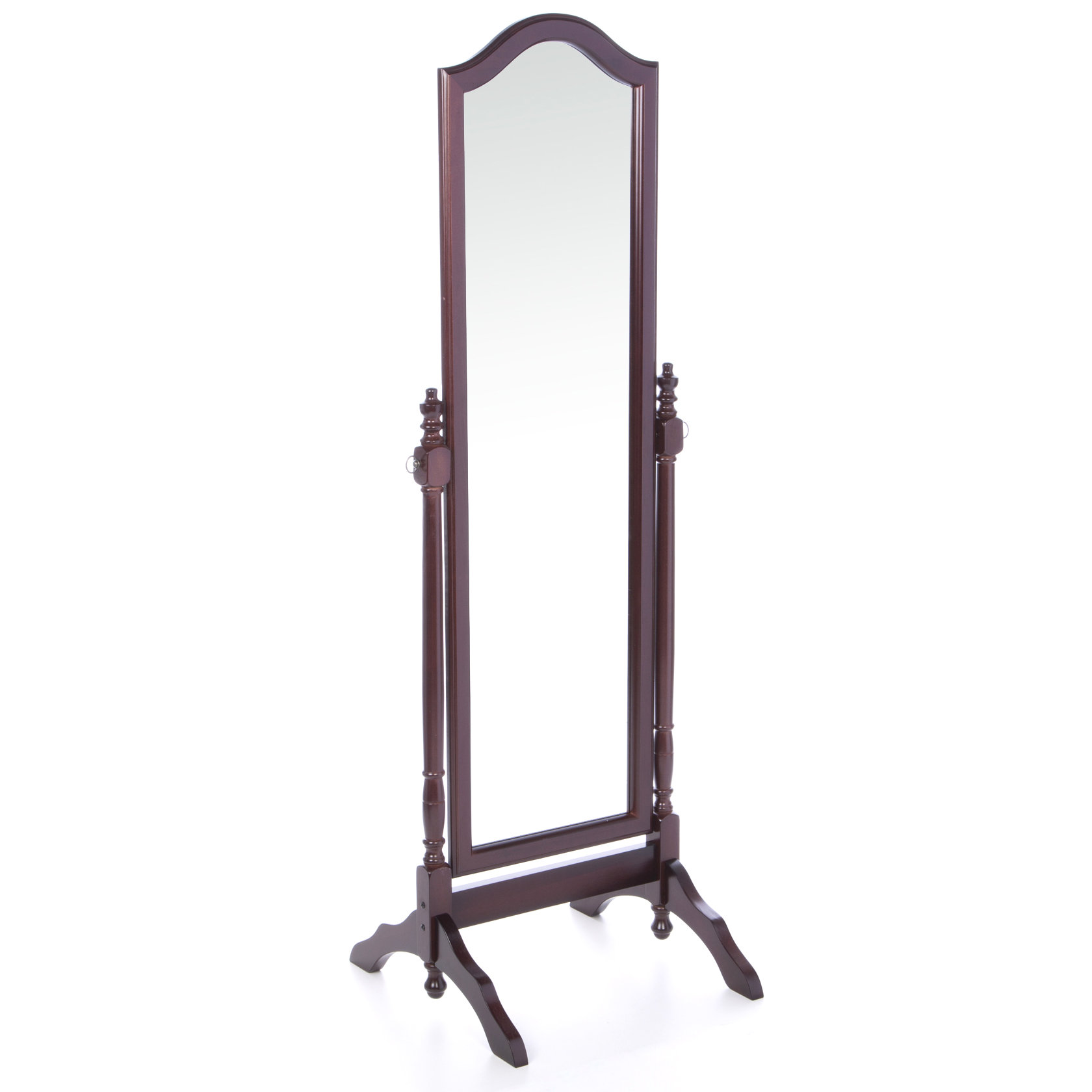 65.75" Cheval Mirror in Cherry Free Standing Pivot Full Length Floor Mirror NEW! eBay