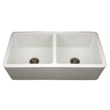 Whitehaus Collection Duet 36.75 x 18.5 Double Bowl Farmhouse Kitchen