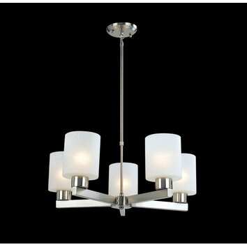 Lite Cobalt 5 Light Chandelier in Brushed Nickel