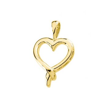 Jewelryweb 14k Yellow Gold Heart Shaped Pendant