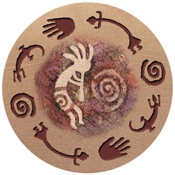 Kokopelli Cinnabar Stylized Petroglyphs Coaster