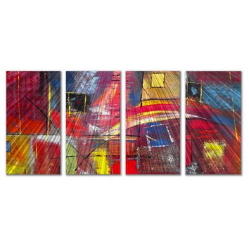 Color Blocks by Ruth Palmer 4 Piece Original Painting on Metal