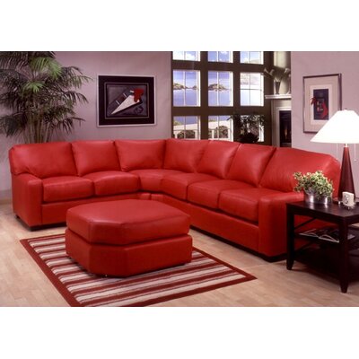 Albany Leather Sectional | Wayfair