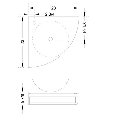 Dreamline 23.25 Glass Simplicity Corner Vanity Set